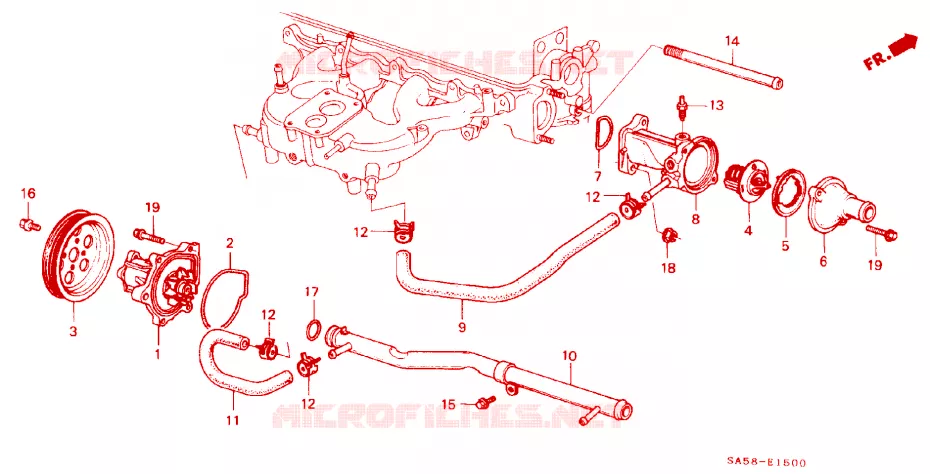BOMBA DE AGUA/TERMOSTATO Honda  ACCORD 1985 EX 4 velocidades automática 