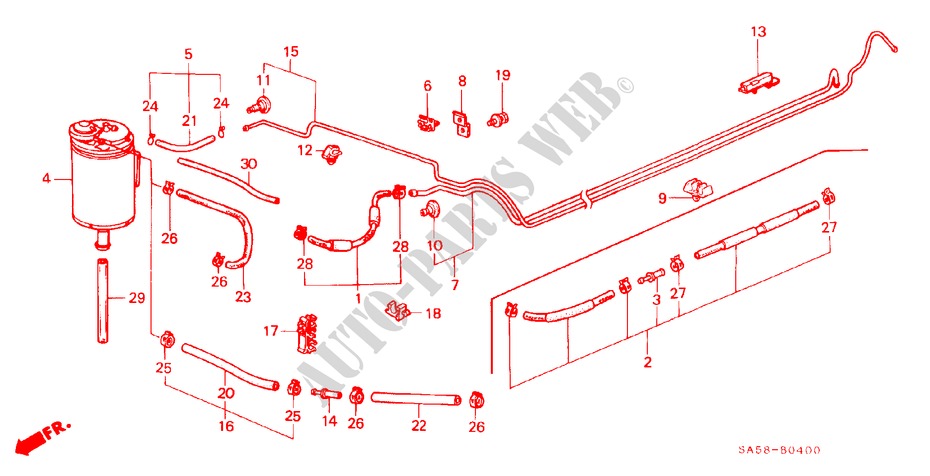 RECIPIENTE/TUBERIA DE COMBUSTIBLE para Honda ACCORD EX 3 Puertas 5 velocidades manual 1984