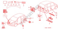 EMBLEMAS/ETIQUETAS DE PRECAUCION para Honda JAZZ 1.4LX 5 Puertas automática completa 2003