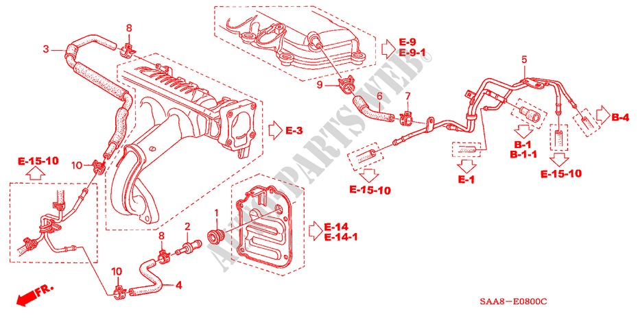 TUBO DE RESPIRADERO para Honda JAZZ 1.3LX 5 Puertas automática completa 2002