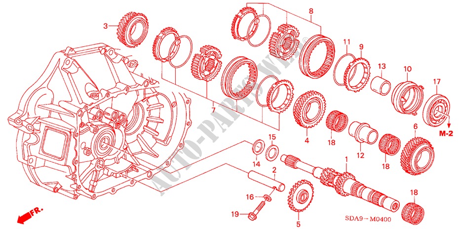EJE PRINCIPAL(L4) para Honda ACCORD VTIL 4 Puertas 5 velocidades manual 2006