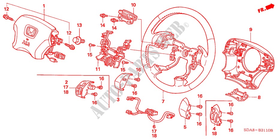 VOLANTE DE DIRECCION(SRS) (L4) para Honda ACCORD VTIL 4 Puertas 5 velocidades manual 2006