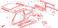 ESTRUCTURA DE CUERPO(3) (3D) para Honda ACCORD STD 3 Puertas 5 velocidades manual 1989