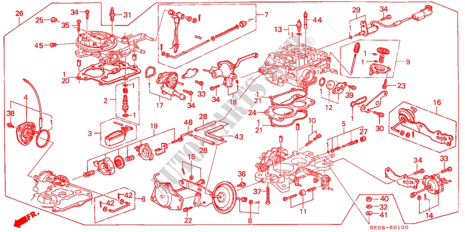 CARBURADOR para Honda ACCORD EX 4 Puertas 5 velocidades manual 1988