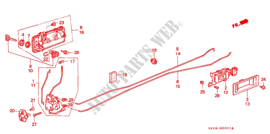 CERRADURAS DE PUERTA DEL.(3D) para Honda ACCORD 2.0SI 3 Puertas 5 velocidades manual 1987