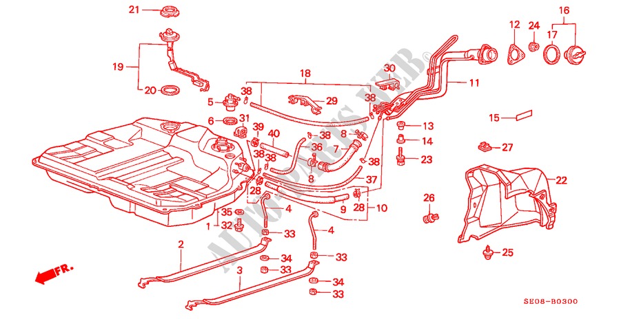 TANQUE DE COMBUSTIBLE para Honda ACCORD EX 3 Puertas 5 velocidades manual 1988