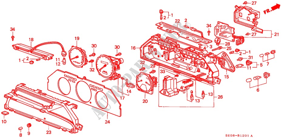 VELOCIMETRO (NS) para Honda ACCORD 2.0SI 4 Puertas 5 velocidades manual 1989