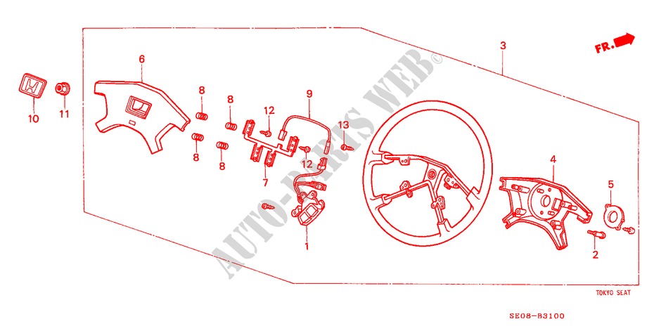 VOLANTE DE DIRECCION (TOKYO SEAT) para Honda ACCORD 2.0SI 4 Puertas 5 velocidades manual 1989