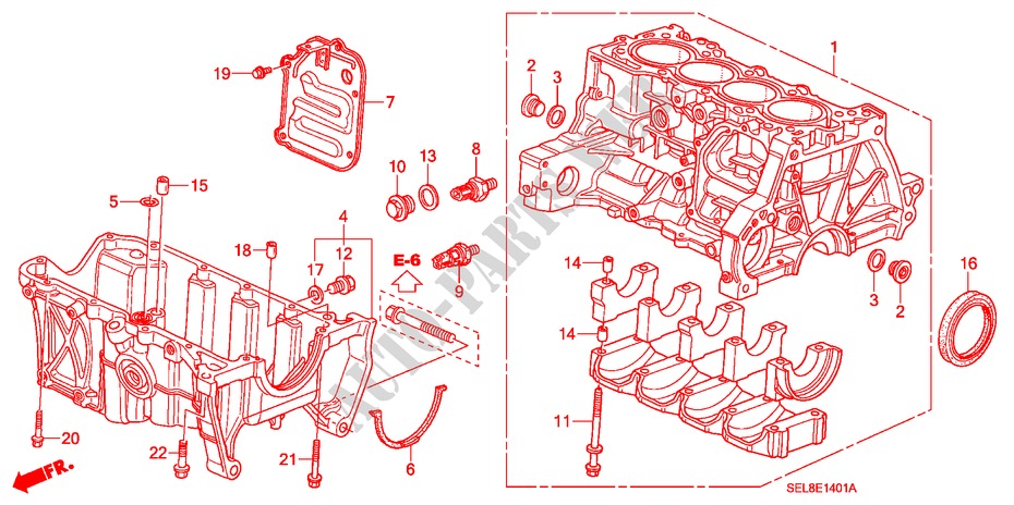 BLOQUE DE CILINDRO/COLECTOR DE ACEITE (1.5L) para Honda CITY ZX VTI-L 4 Puertas 5 velocidades manual 2008
