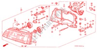 FARO DELANTERO(1) para Honda CIVIC DX 1300 3 Puertas 5 velocidades manual 1989