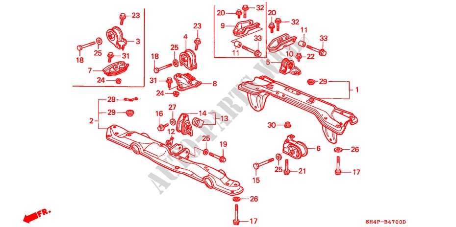 SOPORTES DE MOTOR para Honda CIVIC GL 4 Puertas 5 velocidades manual 1989