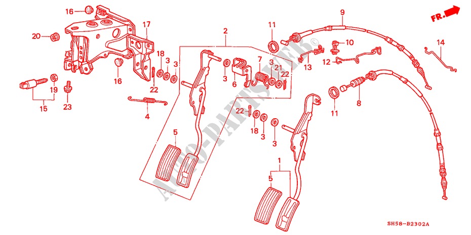 PEDAL DE ACELERADOR(2) para Honda CIVIC WAGON RTX 5 Puertas 5 velocidades manual 1988