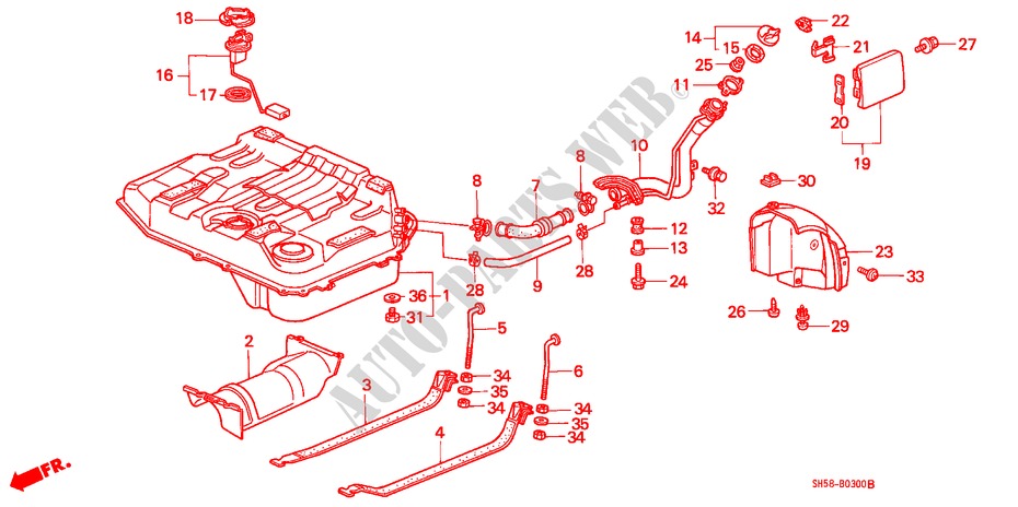 TANQUE DE COMBUSTIBLE para Honda CIVIC WAGON RTX 5 Puertas 5 velocidades manual 1988