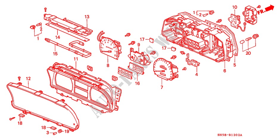 VELOCIMETRO (ND) para Honda CIVIC WAGON RTX 5 Puertas 5 velocidades manual 1988