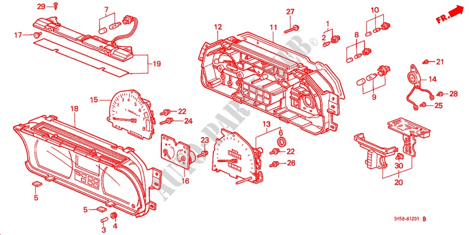 VELOCIMETRO (NS) para Honda CIVIC WAGON RTX 5 Puertas 5 velocidades manual 1988