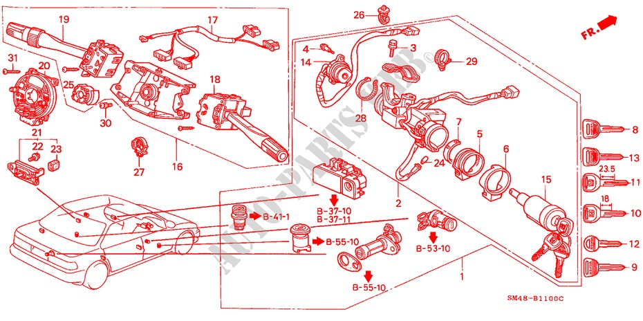 INTERRUPTOR COMBINACION para Honda ACCORD LXI 4 Puertas 5 velocidades manual 1993