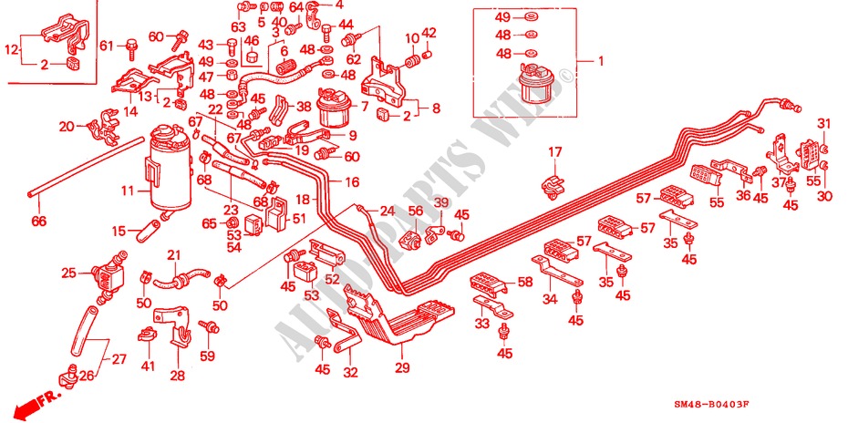 TUBERIA DE COMBUSTIBLE(3) para Honda ACCORD LXI 4 Puertas 5 velocidades manual 1993