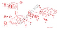 EMBLEMAS para Honda CIVIC CRX SIR-T 2 Puertas 5 velocidades manual 1992