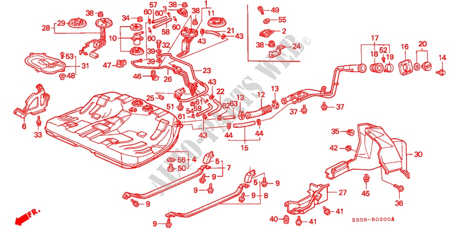 TANQUE DE COMBUSTIBLE para Honda PRELUDE SI 2 Puertas 5 velocidades manual 1996
