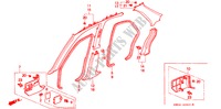 GUARNICION DE PILAR(RH) para Honda ACURA 3.2TL 3.2TL 4 Puertas 4 velocidades automática 1998