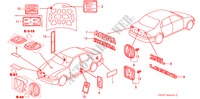 EMBLEMAS/ETIQUETAS DE PRECAUCION para Honda ACURA 3.5RL 3.5RL 4 Puertas 4 velocidades automática 1997