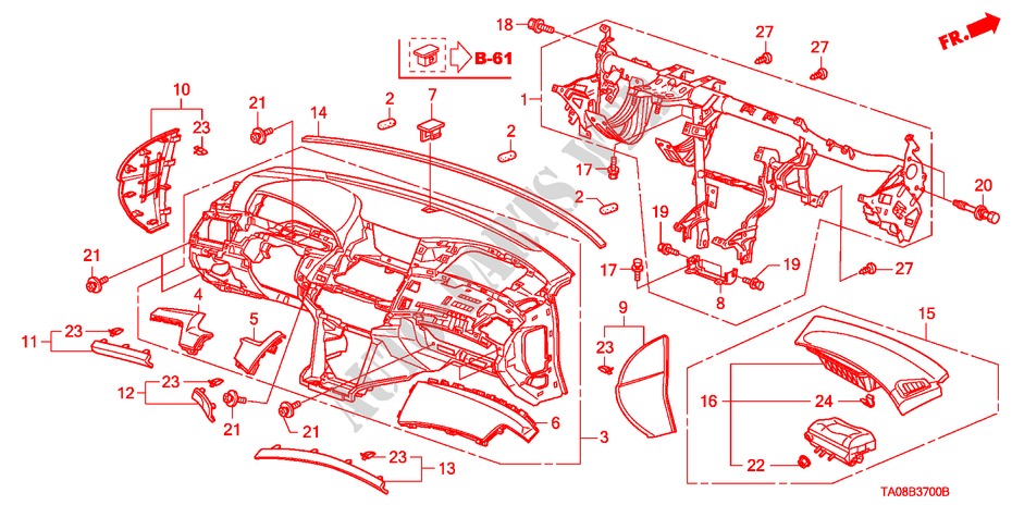 PANEL DE INSTRUMENTO(LH) para Honda ACCORD 3.5EX 4 Puertas 5 velocidades automática 2011