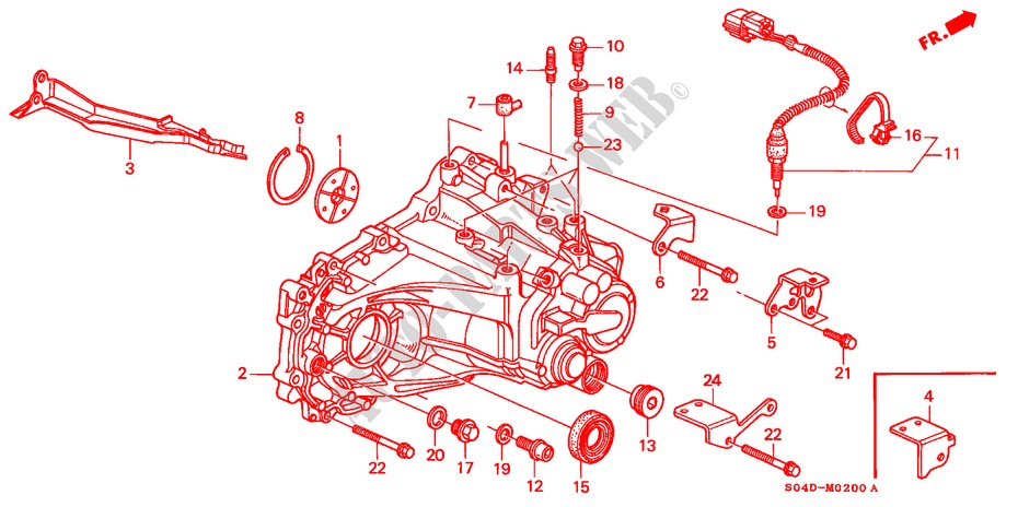 ALOJAMIENTO TRANSMISION (1) para Honda CIVIC LEI 4 Puertas 5 velocidades manual 1996