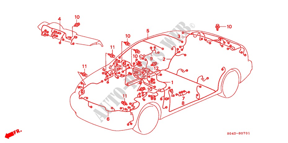 CONJUNTO DE ALAMBRES(RH) para Honda BALLADE 160I 4 Puertas 5 velocidades manual 1997
