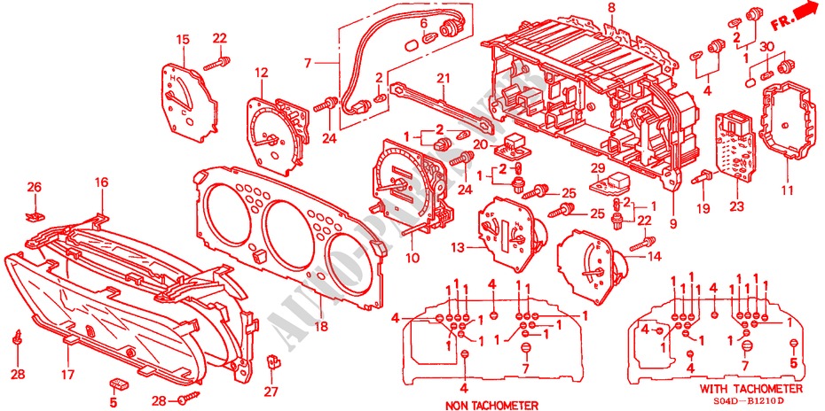 INDICADOR DE COMBINACION COMPONENTES(NS) para Honda CIVIC 1.6IES 4 Puertas 5 velocidades manual 1999