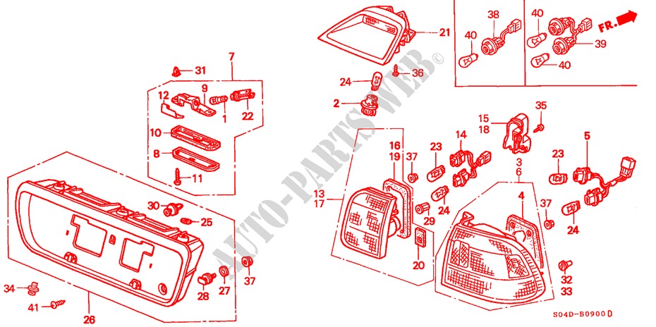 LUZ TRASERA(1) para Honda CIVIC 1.6IES 4 Puertas 5 velocidades manual 1999