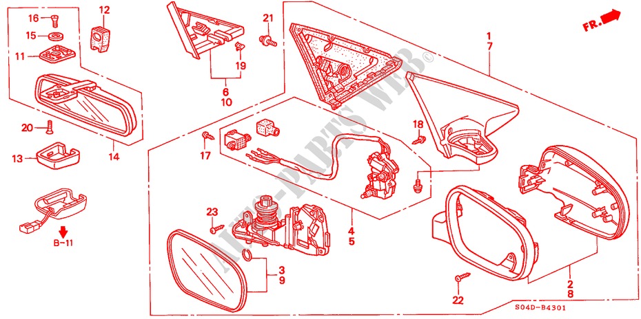 RETROVISOR(2) para Honda CIVIC 1.6IES 4 Puertas 5 velocidades manual 1999