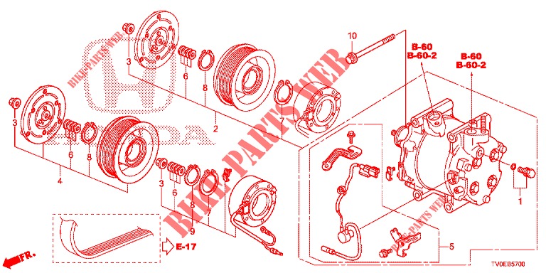 ACONDICIONADOR DE AIRE (COMPRESSEUR) (1.4L) para Honda CIVIC 1.4 EXECUTIVE TUNER LESS 5 Puertas 6 velocidades manual 2014