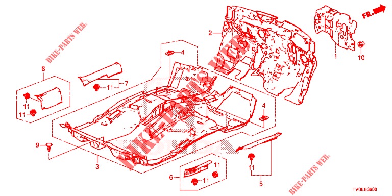 ALFOMBRA DE PISO/AISLADOR  para Honda CIVIC 1.4 EXECUTIVE TUNER LESS 5 Puertas 6 velocidades manual 2014
