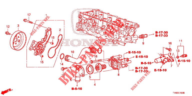 BOMBA DE AGUA/TERMOSTATO (1.4L) para Honda CIVIC 1.4 EXECUTIVE TUNER LESS 5 Puertas 6 velocidades manual 2014