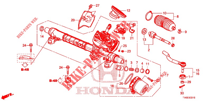 CAJA DE ENGRANAJE DE P.S. (EPS) (LH) para Honda CIVIC 1.4 EXECUTIVE TUNER LESS 5 Puertas 6 velocidades manual 2014