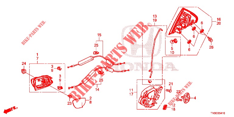 CERRADURAS PUERTA TRAS./MANIJA EXTERIOR  para Honda CIVIC 1.4 EXECUTIVE TUNER LESS 5 Puertas 6 velocidades manual 2014