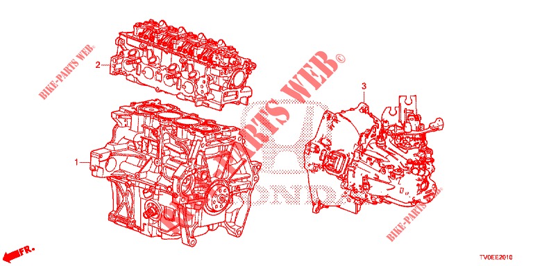 CONJ. DE MOTOR/ENS. DE TRANSMISION (1.4L) para Honda CIVIC 1.4 EXECUTIVE TUNER LESS 5 Puertas 6 velocidades manual 2014
