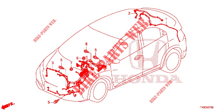 CONJUNTO DE ALAMBRES (1) (LH) para Honda CIVIC 1.4 EXECUTIVE TUNER LESS 5 Puertas 6 velocidades manual 2014