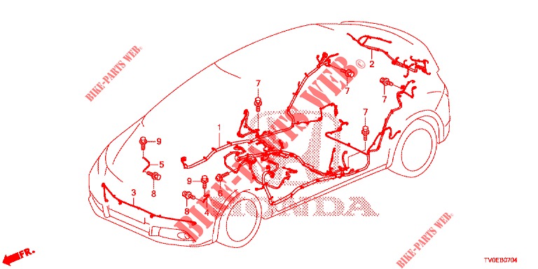 CONJUNTO DE ALAMBRES (3) (LH) para Honda CIVIC 1.4 EXECUTIVE TUNER LESS 5 Puertas 6 velocidades manual 2014