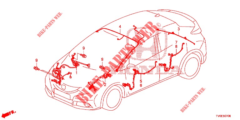 CONJUNTO DE ALAMBRES (4) (LH) para Honda CIVIC 1.4 EXECUTIVE TUNER LESS 5 Puertas 6 velocidades manual 2014