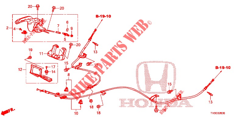 FRENO DE ESTACIONAMIENTO (LH) para Honda CIVIC 1.4 EXECUTIVE TUNER LESS 5 Puertas 6 velocidades manual 2014