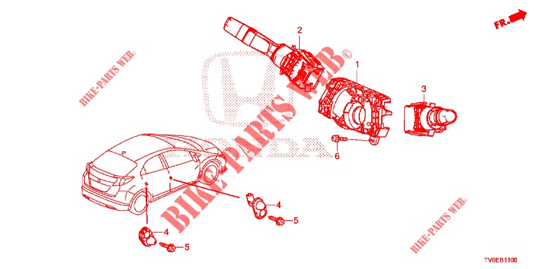 INTERRUPTOR COMBINACION  para Honda CIVIC 1.4 EXECUTIVE TUNER LESS 5 Puertas 6 velocidades manual 2014