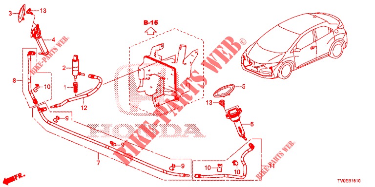LAVADOR DE FARO DELANTERO(S)  para Honda CIVIC 1.4 EXECUTIVE TUNER LESS 5 Puertas 6 velocidades manual 2014