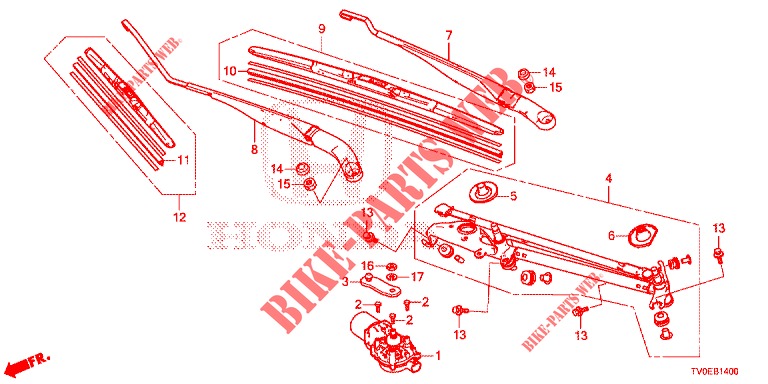 LIMPIAPARABRISAS (LH) para Honda CIVIC 1.4 EXECUTIVE TUNER LESS 5 Puertas 6 velocidades manual 2014