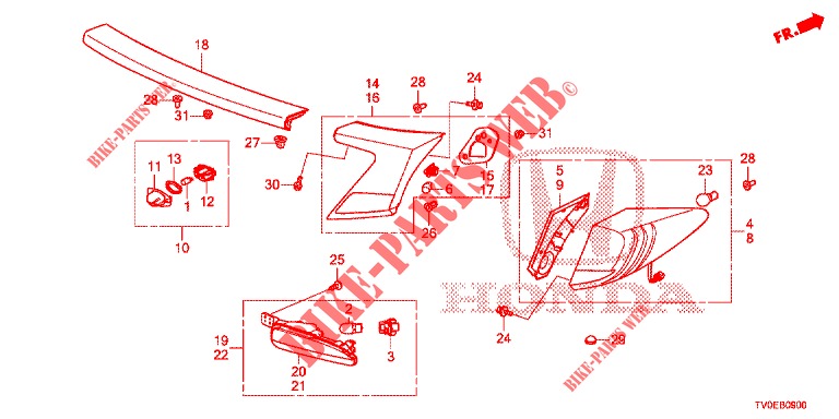 LUZ TRASERA/LUZ DE LICENCIA (PGM FI)  para Honda CIVIC 1.4 EXECUTIVE TUNER LESS 5 Puertas 6 velocidades manual 2014
