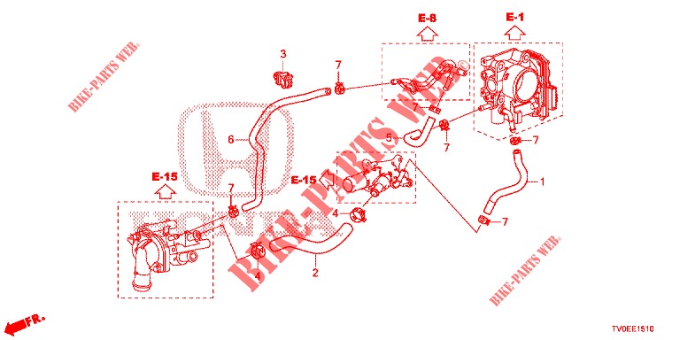 MANGUERA DE AGUA/CONDUCTO DE CALEFACTOR (1.4L) para Honda CIVIC 1.4 EXECUTIVE TUNER LESS 5 Puertas 6 velocidades manual 2014