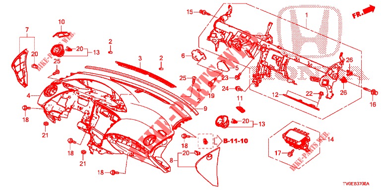 PANEL DE INSTRUMENTO (LH) para Honda CIVIC 1.4 EXECUTIVE TUNER LESS 5 Puertas 6 velocidades manual 2014