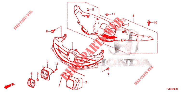 PARRILLA DELANTERA/MOLDURA  para Honda CIVIC 1.4 EXECUTIVE TUNER LESS 5 Puertas 6 velocidades manual 2014