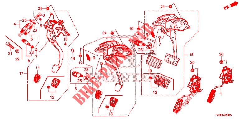 PEDAL (LH) para Honda CIVIC 1.4 EXECUTIVE TUNER LESS 5 Puertas 6 velocidades manual 2014