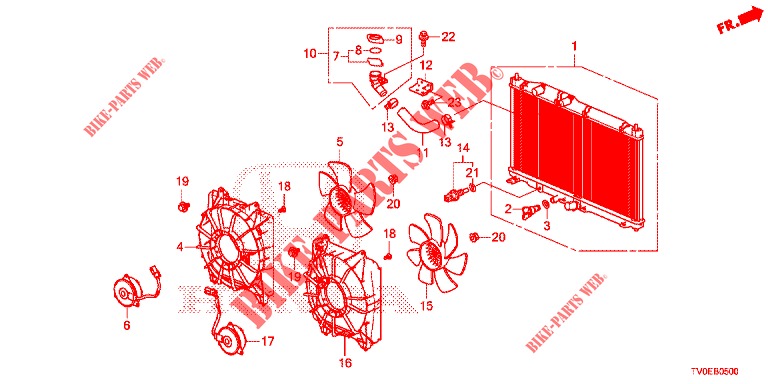 RADIADOR (1.4L) para Honda CIVIC 1.4 EXECUTIVE TUNER LESS 5 Puertas 6 velocidades manual 2014
